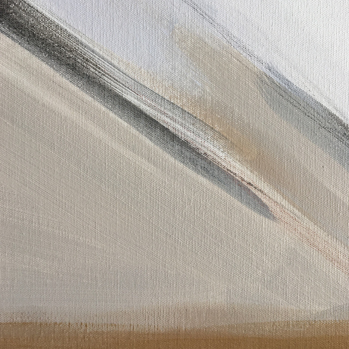 One-of-a-kind abstract painting CROSSROADS ROADS by Laura Treimane Saulaja. 80x80cm 31.4"x31.4" Acrylic | Mixed Media on canvas. Gray, red, burnt sienna, black and white colors. Stretched canvas. Ready to hang. Unframed. Painting for modern interiors. Contemporary painting. Detail