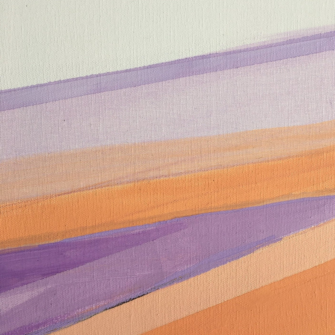 One-of-a-kind abstract artwork. Acrylic on canvas. Portrait rose, lilac, white, black, and Persian rose colors. Stretched canvas. Ready to hang. Unframed artwork for modern interiors. The artist's personal story about the landscape. Detail