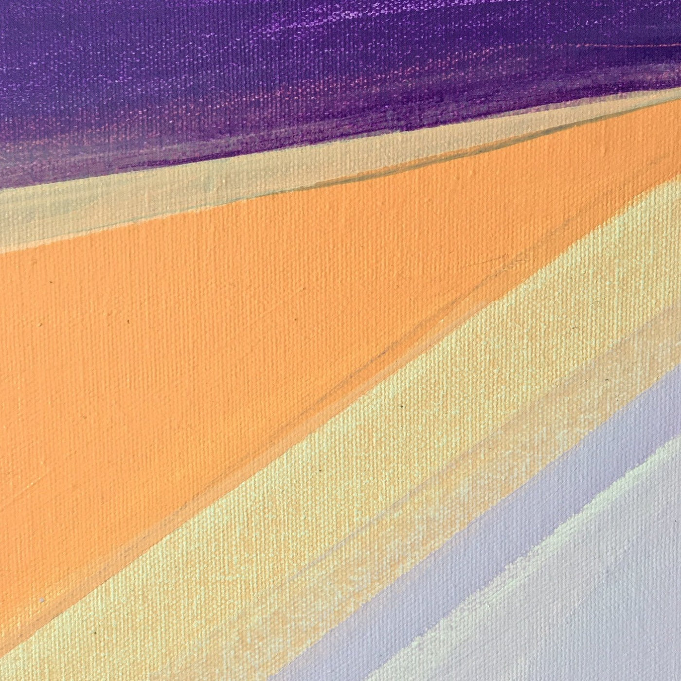 One-of-a-kind abstract artwork. Acrylic on canvas. Portrait rose, lilac, white, black, and Persian rose colors. Stretched canvas. Ready to hang. Unframed artwork for modern interiors. The artist's personal story about the landscape. Detail