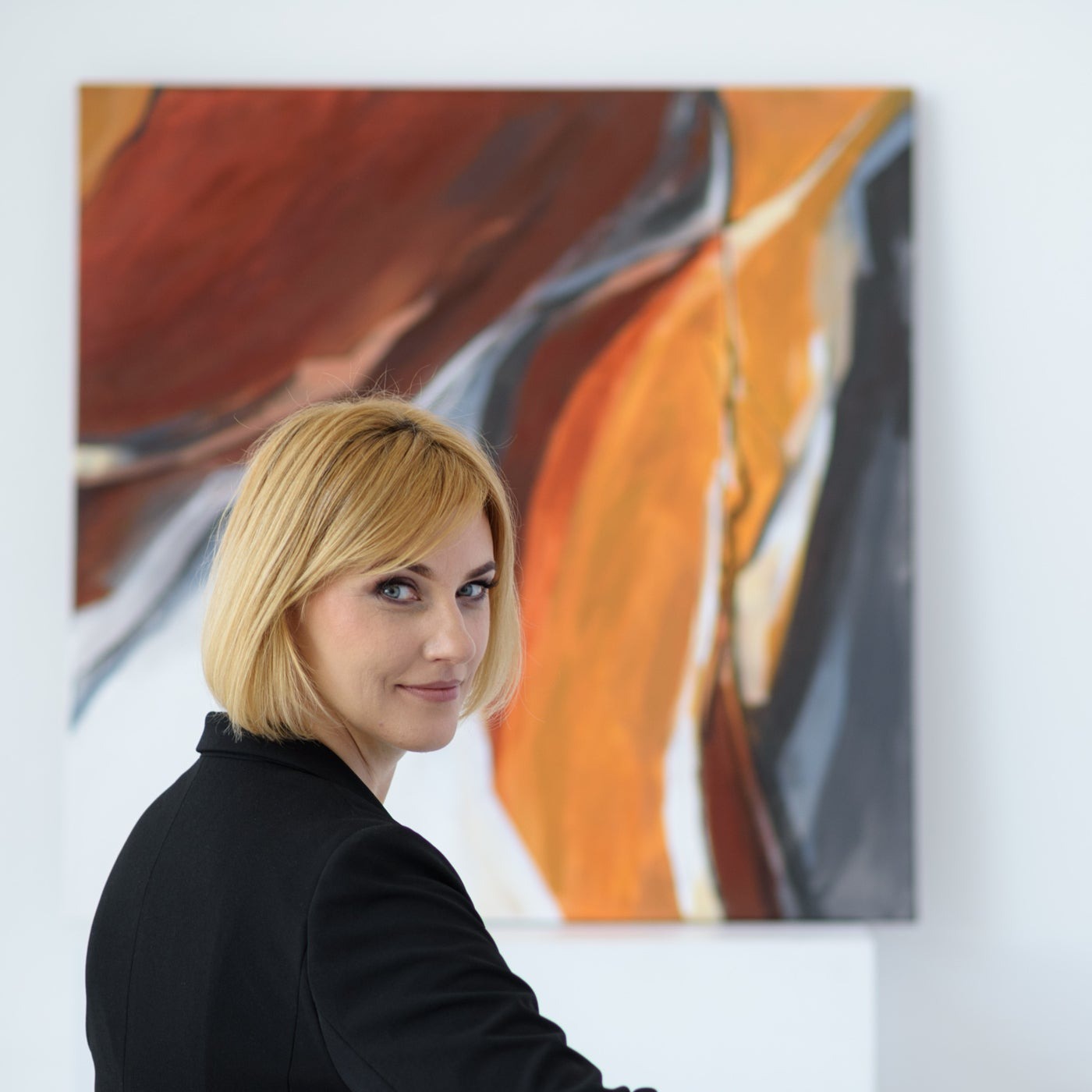 Abstract painting IN THE WIND with author