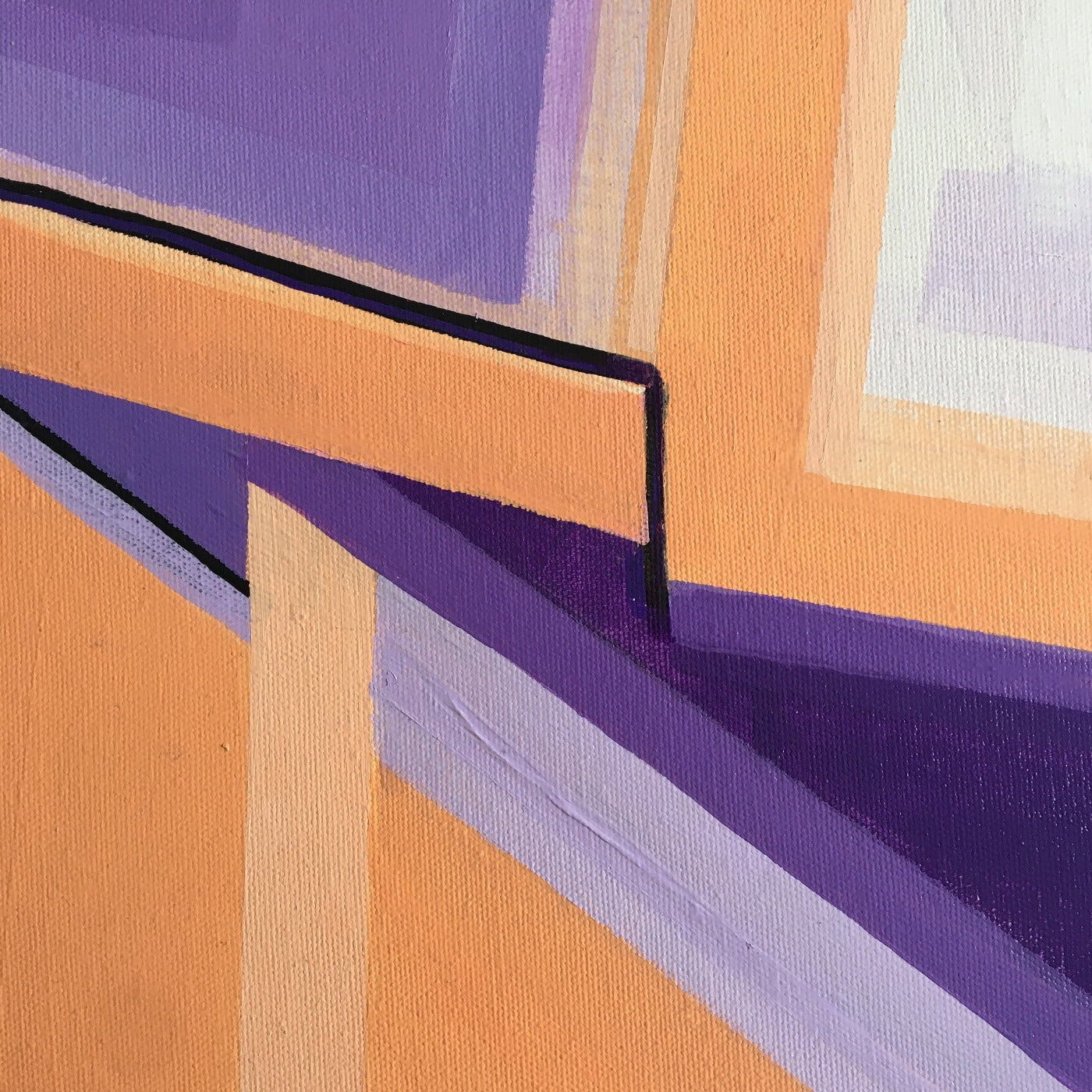 One-of-a-kind abstract artwork. Acrylic on canvas. Portrait rose, lilac, white, black, and Persian rose colors. Stretched canvas. Ready to hang. Unframed artwork for modern interiors. The artist's personal story about the landscape.