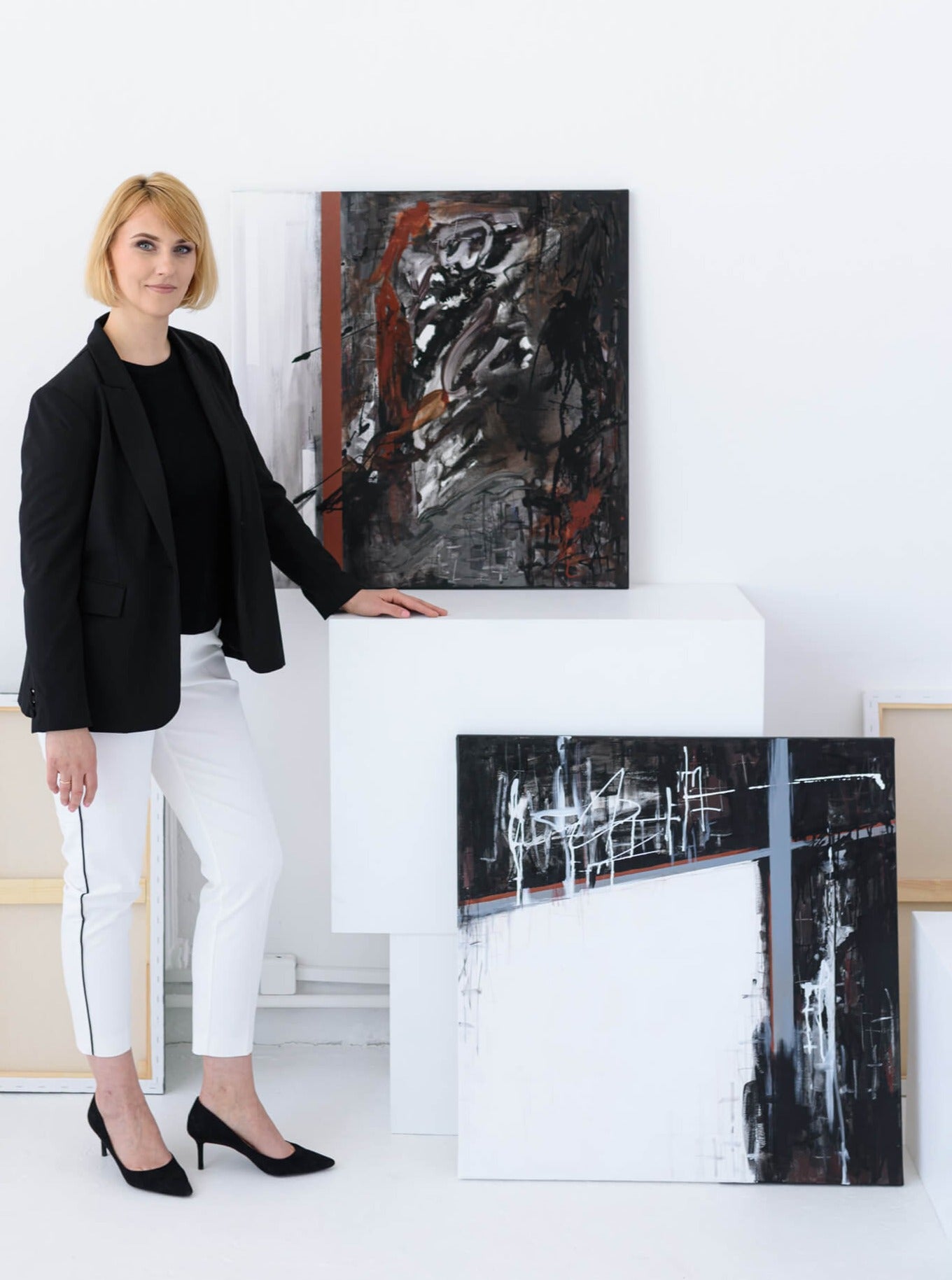 One-of-a-kind abstract artwork. 80x80cm 31.4"x31.4" Acrylic | Mixed Media on canvas painting. Burnt sienna, gray, black and white colors. Stretched canvas. Ready to hang. Unframed. Paintings for modern interiors. With author